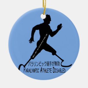 Paralympische atleet Gehandicapte T-shirt Keramisch Ornament