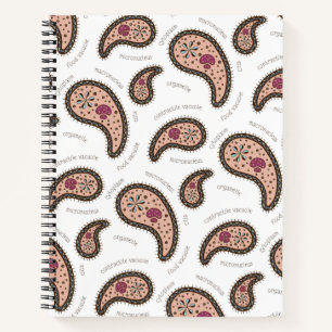 Paramecia Paisley Aanpasbare Biologie Wit Notitieboek