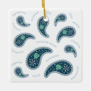 Paramecia Paisley Biologie Wetenschap Microbe Keramisch Ornament