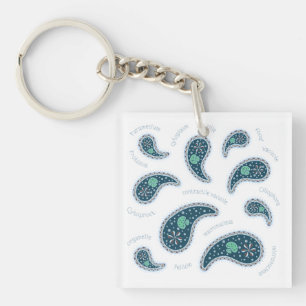 Paramecia Paisley Protozoa Biologie Wetenschap Sleutelhanger