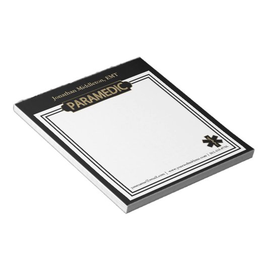 Paramedic - Bloc-notes noir et or (Incliné)