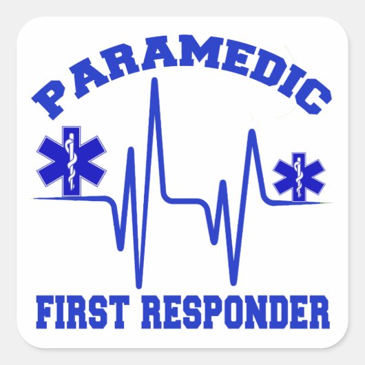 Paramedic First Responder Vierkante Sticker (Voorkant)