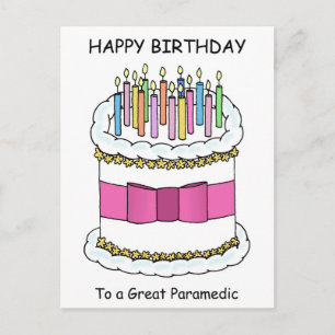 Paramedic Happy Birthday Cartoon Cake Briefkaart