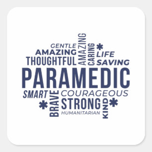 Paramedic Hero Vierkante Sticker