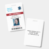 Paramedic Security ID Badge (Voor- en achterkant)