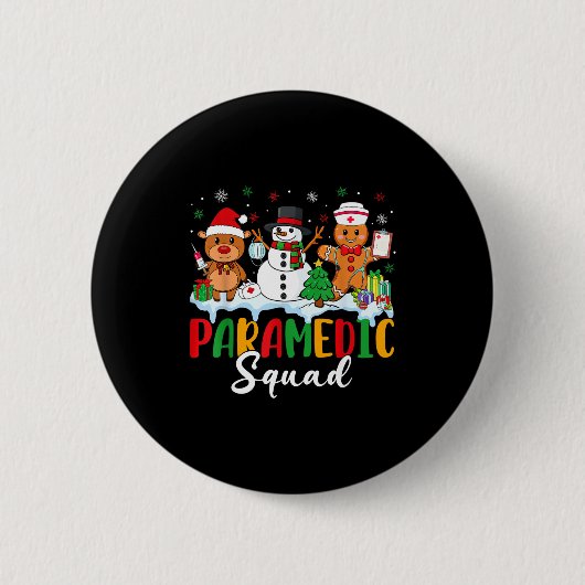 Paramedic Squad Reindeer Snowman Gingerbread Chris Ronde Button 5,7 Cm (Voorkant)