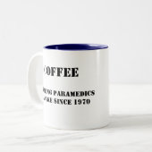 Paramedic's koffie tweekleurige koffiemok (Voorkant links)