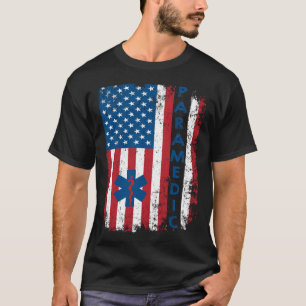 Paramedische Amerikaanse Vlag VS EMS EMT Parame T-shirt