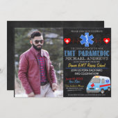 Paramedische EMT Afstuderen Invitation Kaart (Voorkant / Achterkant)