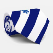 Paramedische EMT Custom Initiaal Navy Stripes Stropdas (Opgerold)