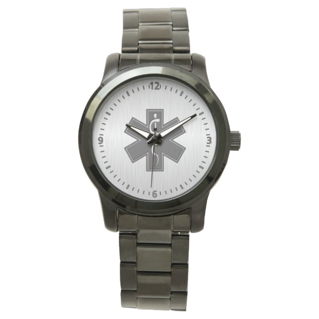Paramedische EMT EMS Donker Grijs Horloge (Voorkant)