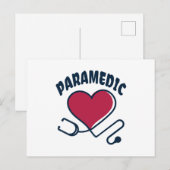 Paramedische stethoscoop met hart briefkaart (Voorkant / Achterkant)