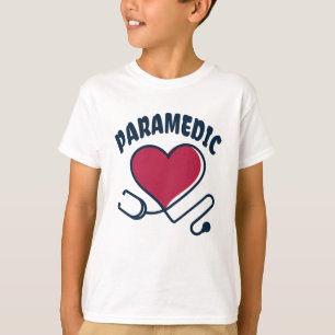 Paramedische stethoscoop met hart t-shirt