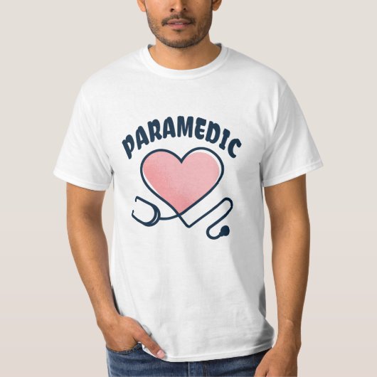 Paramedische stethoscoop met hart t-shirt (Voorkant)