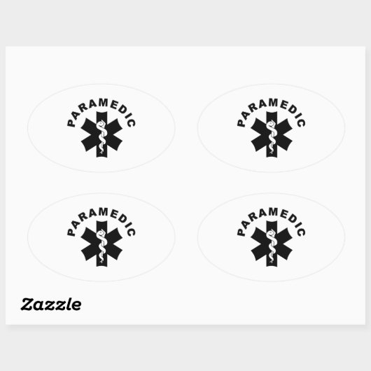 Paramedische thema ovale sticker (Vel)