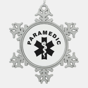 Paramedische thema tin sneeuwvlok ornament