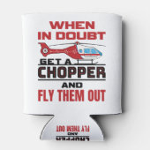 Paramedische vlucht in twijfel getrokken blikjeskoeler (Achterkant)