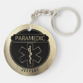 Paramedische 🚑 - zwart en goud sleutelhanger (Achterkant)