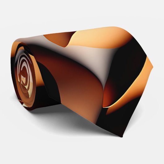 Parametrische 3D Bloemen Goud Modern Mozaïekpatroo Stropdas (Opgerold)