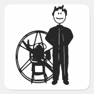 Paramotor Pilot Vierkante Sticker