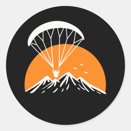 Paramotoring Retro  Ronde Sticker (Voorkant)