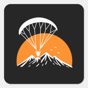 Paramotoring Retro Vierkante Sticker