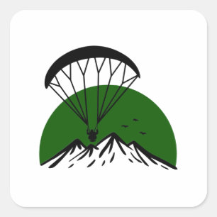 Paramotorretro vierkante sticker