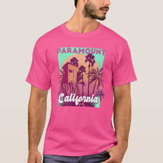 Paramount Californische palmboomstrandretro-vintag T-shirt