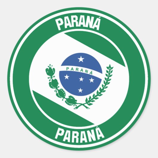 Paraná Round Emblem Ronde Sticker (Voorkant)
