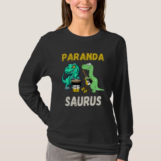 Parandasaurus Dinosaurs Playing Garifuna Drum And  T-shirt (Voorkant)