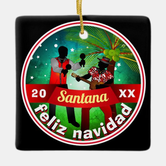 Parang onder de sterren / Feliz Navidad Keramisch Ornament (Voorkant)