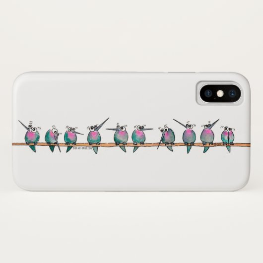 Paranoïde Hummingvogels Horizontale iPhone case (Achterkant (horizontaal))