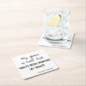 Paranoïde optimist Grappig Quote Beer Vierkante Kartonnen Onderzetter (Insitu)