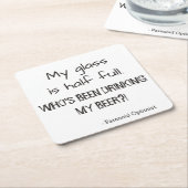 Paranoïde optimist Grappig Quote Beer Vierkante Kartonnen Onderzetter (Schuin)