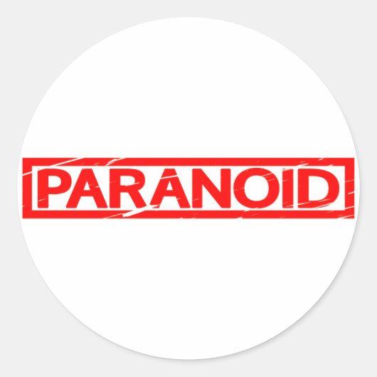 Paranoïde Stamp Ronde Sticker (Voorkant)