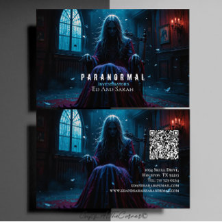 Paranormaal onderzoeker bezeten meisje visitekaartje