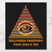 Paranormal All Seing Eye of Providence Spiritueel Wijn Etiket (Enkel label)