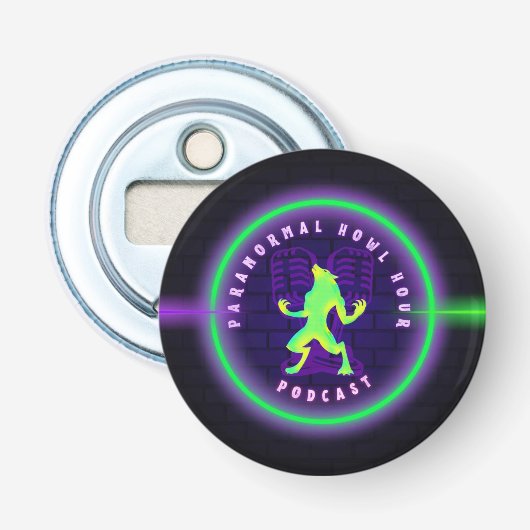 Paranormal Howl Hour Button Bottle Opener (Voorkant)