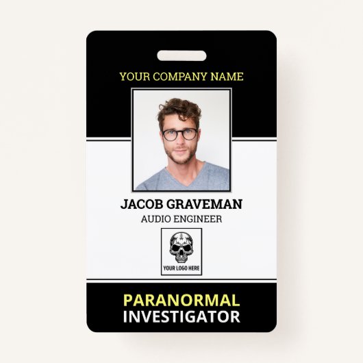 Paranormal Investigator Werknemer Foto ID Security Badge (Voorkant)