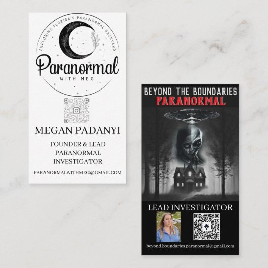 Paranormal with Meg Vertical with Photo Visitekaartje (Voorkant / Achterkant)