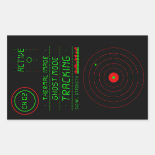 Paranormale Ghost Tracker Radar Scanner Display Ku Rechthoekige Sticker