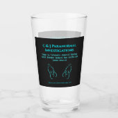 Paranormale onderzoeker met geest logo glas (Voorkant)