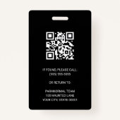 Paranormale QR Code Foto ID Security Badge (Achterkant)