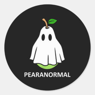 Paranormale schattige geest peer halloween kostuum ronde sticker