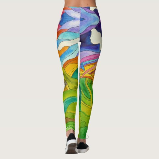 Parapentisme lumineux Legging d'aquarelle (Dos)