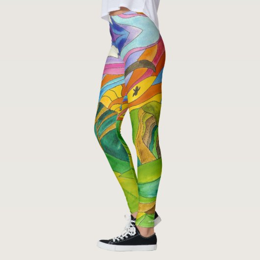 Parapentisme lumineux Legging d'aquarelle (Gauche)