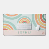 Paraphe arc-en-ciel de Boho rose mou (Clavier et souris)