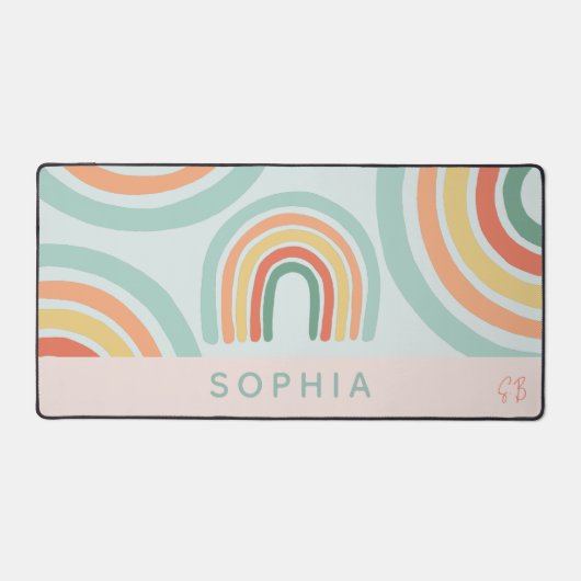 Paraphe arc-en-ciel de Boho rose mou (Recto)