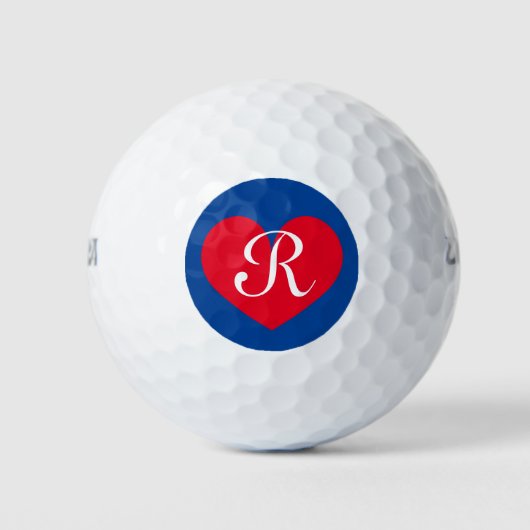 Paraphe de balle de golf Wilson jeu avec coeur rou (Devant)
