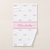 Paraphes en monogramme blanc rose vif Nom du motif (Serviette à main)